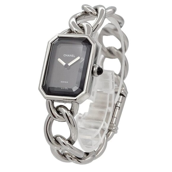 CHANEL Premiere M Size H0452 Quartz Black Dial Ladies Watch 90257887 - Picture 1 of 12